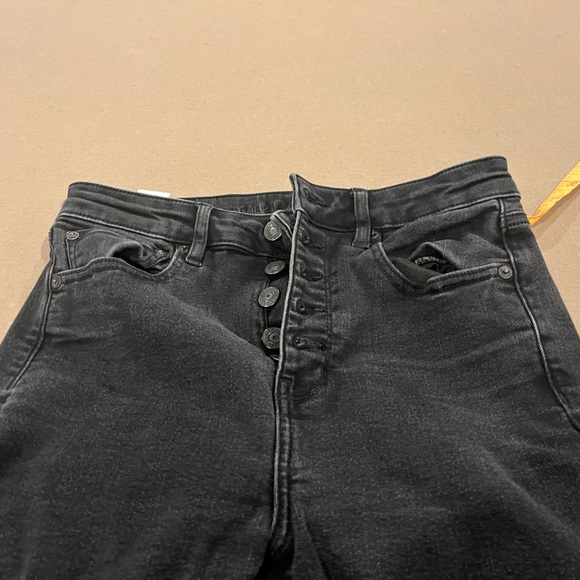 American Eagle highest rise flare button fly next level stretch black 6 - Picture 7 of 9